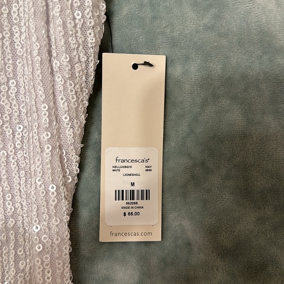 Francesca’s one shoulder white sequin dress - Picture 2 of 6